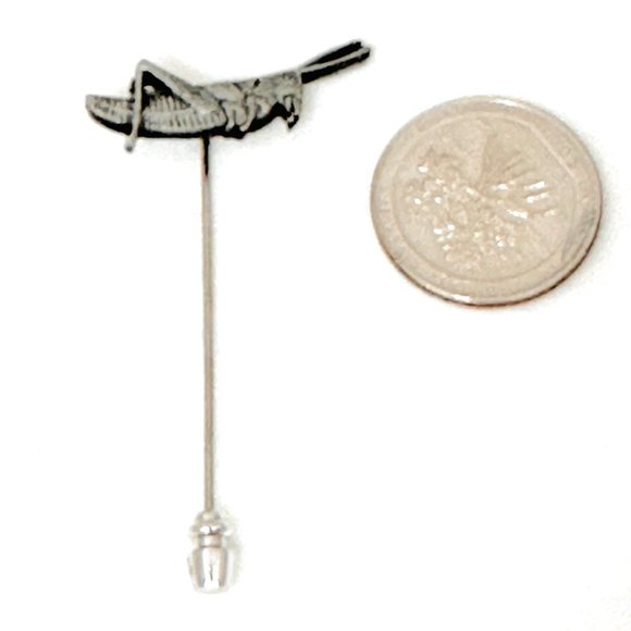 Vintage Silver Tone Grasshopper Bug Hat/Lapel Pin A.E. Forgione '74 Faneuil Hall - Picture 4 of 7